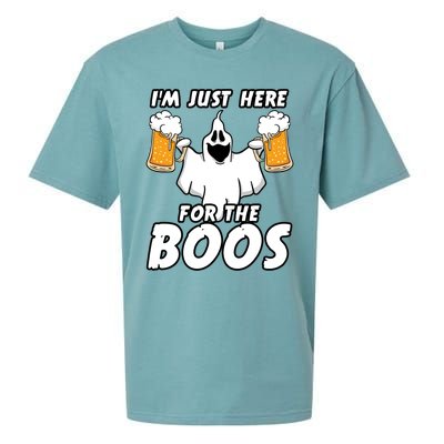 Halloween Im Just Here For The Boos Ghost Beer Funny Gift Cute Gift Sueded Cloud Jersey T-Shirt