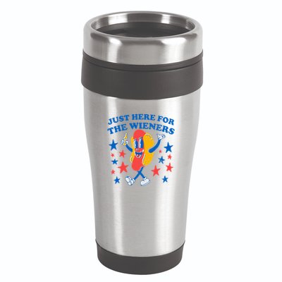 Hotdog IM Just Here For The Wieners 16oz Travel Tumbler