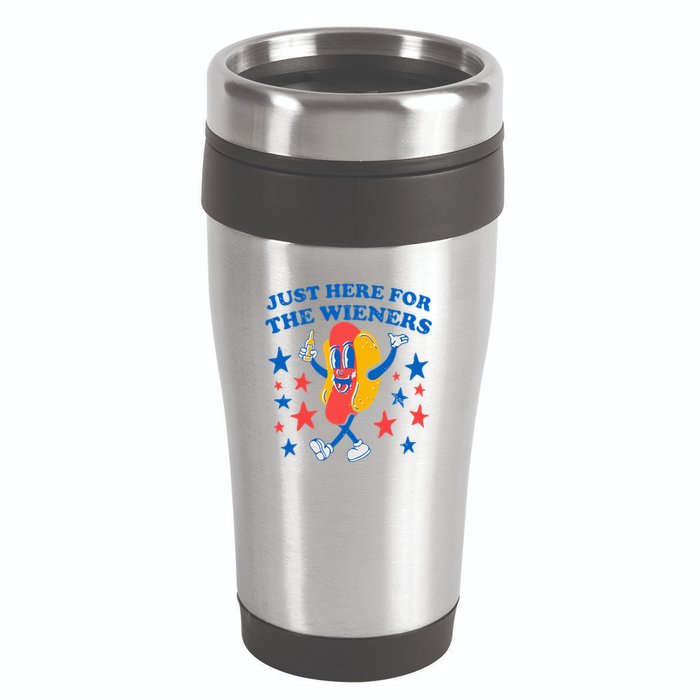 Hotdog IM Just Here For The Wieners 16oz Travel Tumbler