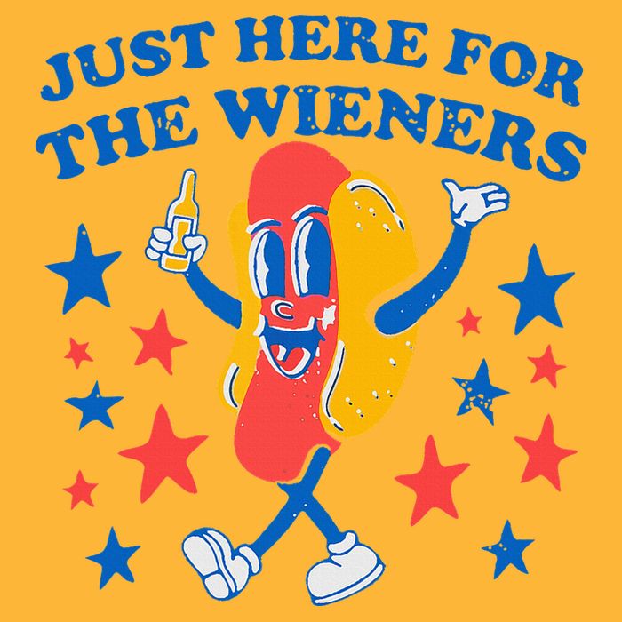 Hotdog IM Just Here For The Wieners Pom Pom 12in Knit Beanie