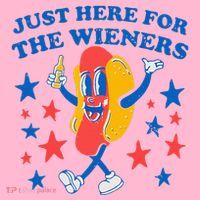 Hotdog IM Just Here For The Wieners Button