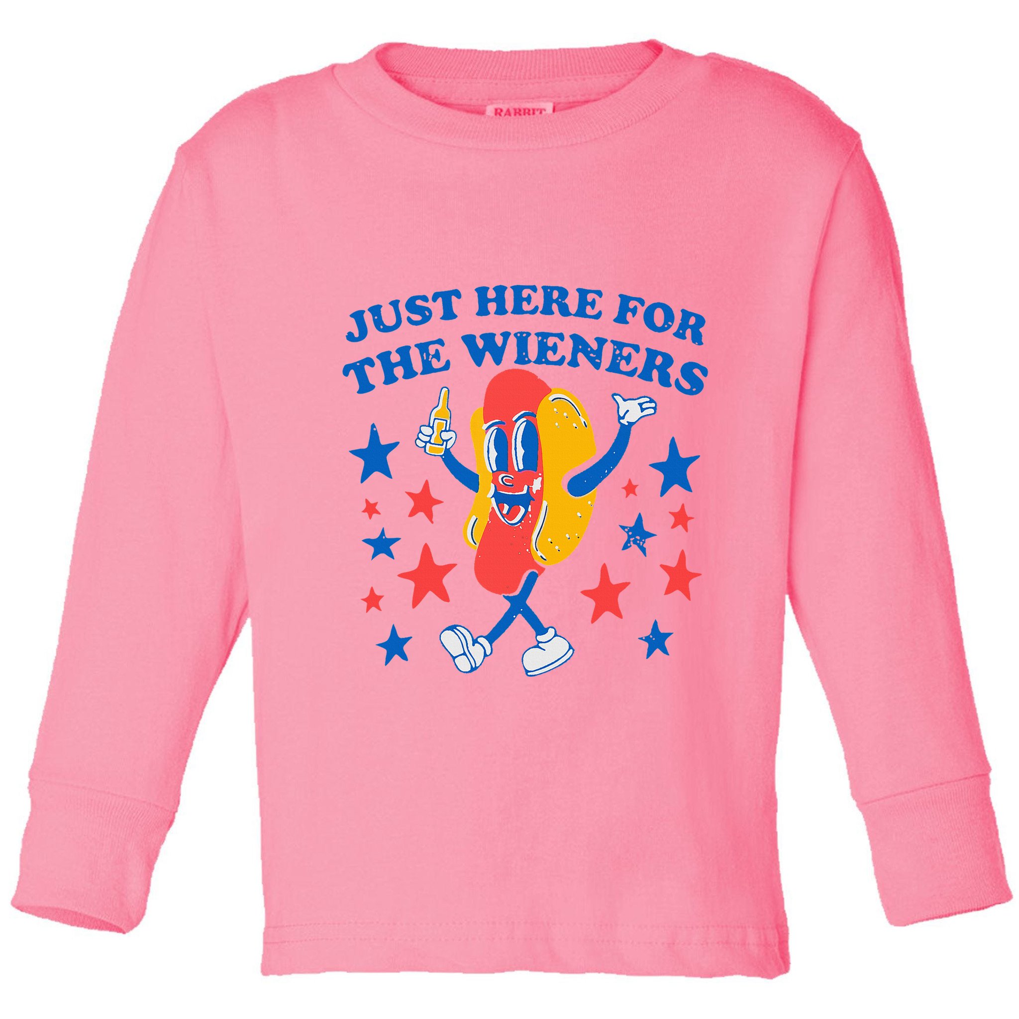 Hotdog IM Just Here For The Wieners Toddler Long Sleeve Shirt