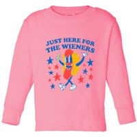 Hotdog IM Just Here For The Wieners Toddler Long Sleeve Shirt