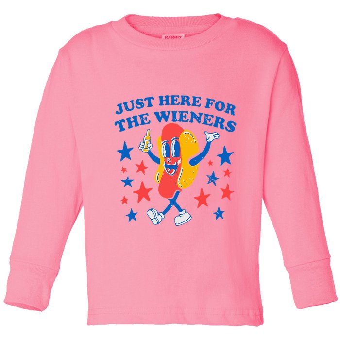 Hotdog IM Just Here For The Wieners Toddler Long Sleeve Shirt
