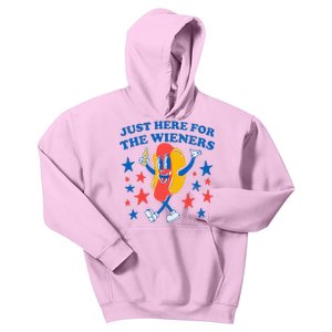 Hotdog IM Just Here For The Wieners Kids Hoodie