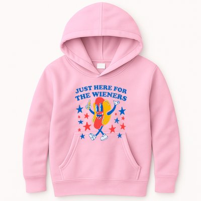Hotdog IM Just Here For The Wieners Kids Hoodie