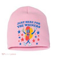 Hotdog IM Just Here For The Wieners Short Acrylic Beanie