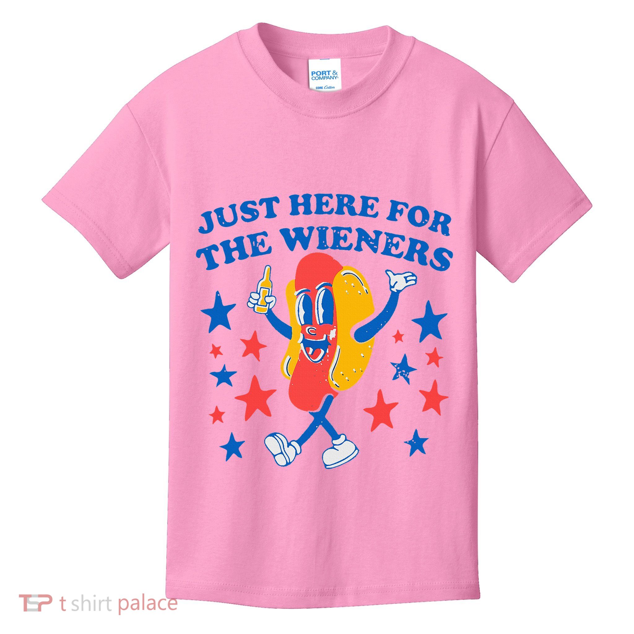 Hotdog IM Just Here For The Wieners Kids T-Shirt