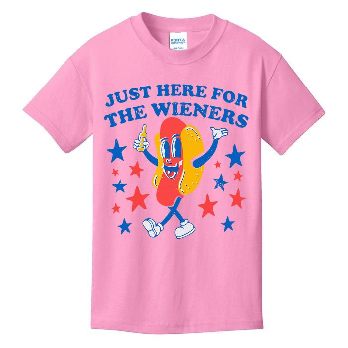 Hotdog IM Just Here For The Wieners Kids T-Shirt