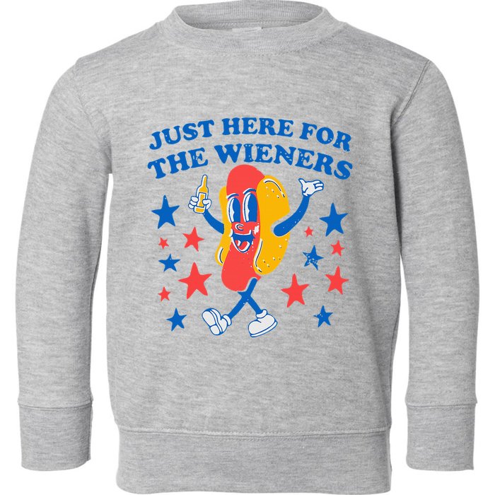 Hotdog IM Just Here For The Wieners Toddler Sweatshirt