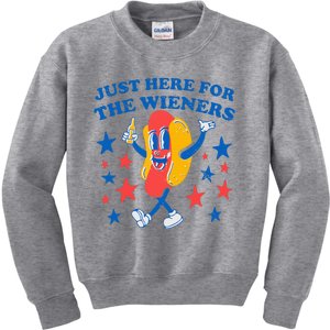 Hotdog IM Just Here For The Wieners Kids Sweatshirt