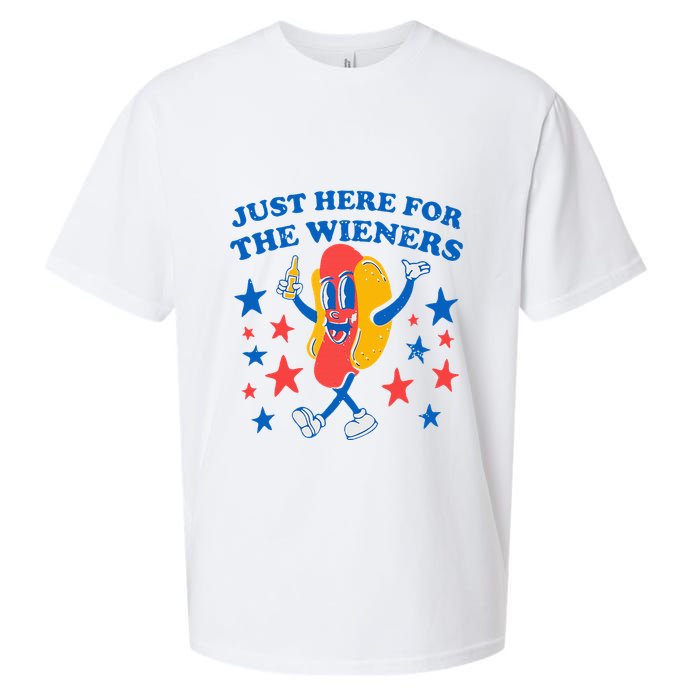 Hotdog IM Just Here For The Wieners Sueded Cloud Jersey T-Shirt