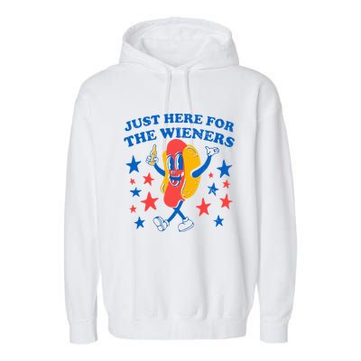 Hotdog IM Just Here For The Wieners Garment-Dyed Fleece Hoodie