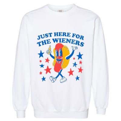 Hotdog IM Just Here For The Wieners Garment-Dyed Sweatshirt