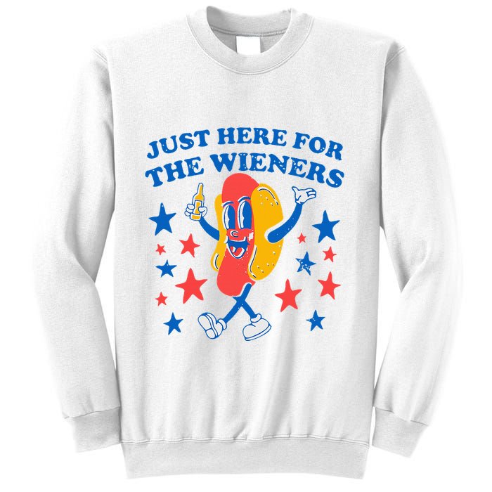 Hotdog IM Just Here For The Wieners Sweatshirt