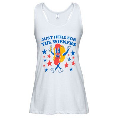 Hotdog IM Just Here For The Wieners Ladies Essential Flowy Tank