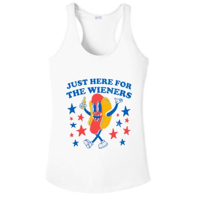 Hotdog IM Just Here For The Wieners Ladies PosiCharge Competitor Racerback Tank