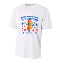 Hotdog IM Just Here For The Wieners Youth Performance Sprint T-Shirt