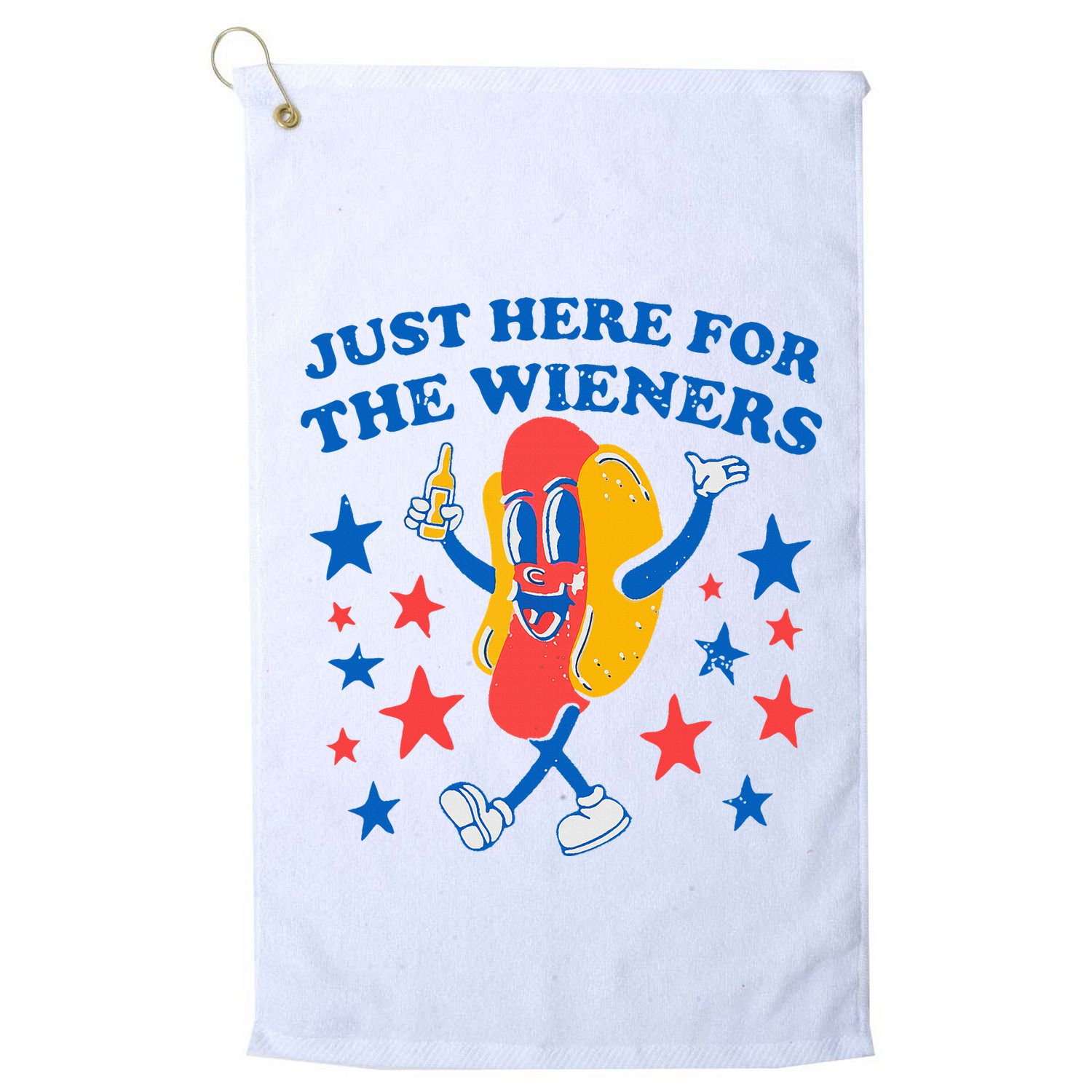 Hotdog IM Just Here For The Wieners Golf Towel