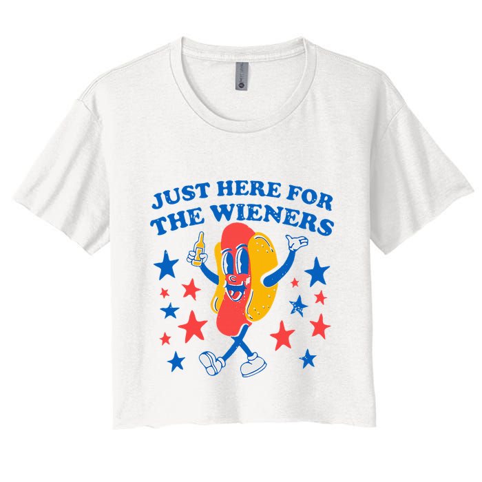 Hotdog IM Just Here For The Wieners Crop Top