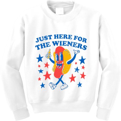 Hotdog IM Just Here For The Wieners Kids Sweatshirt
