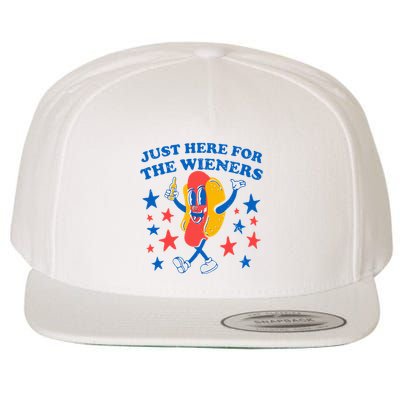 Hotdog IM Just Here For The Wieners Wool Snapback Cap