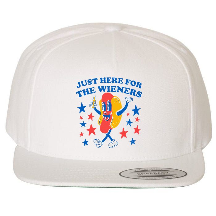 Hotdog IM Just Here For The Wieners Wool Snapback Cap