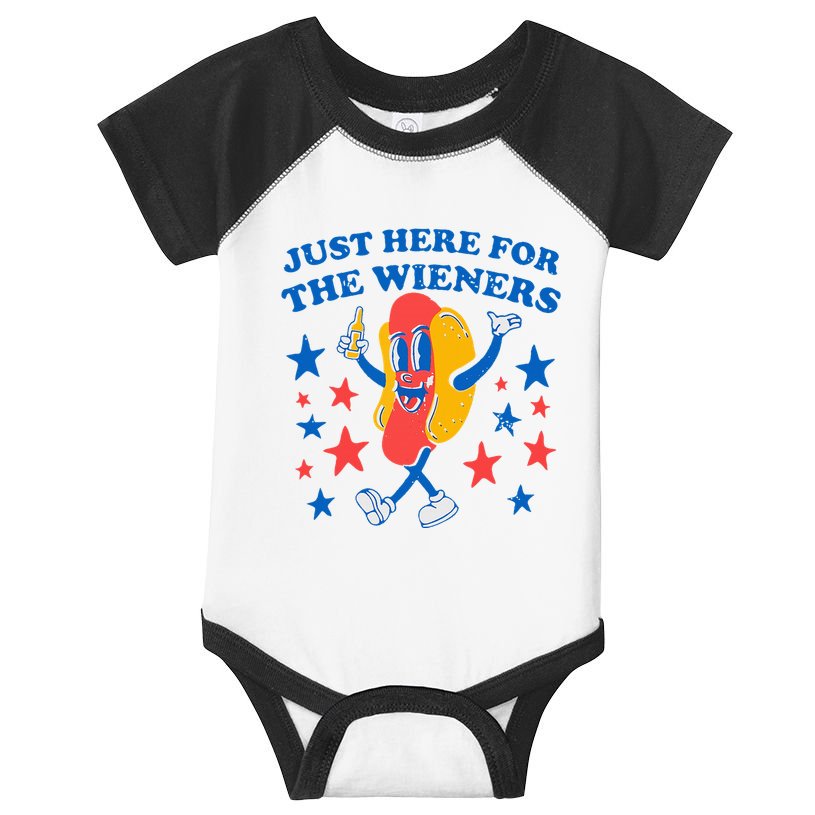 Hotdog IM Just Here For The Wieners Infant Baby Jersey Bodysuit