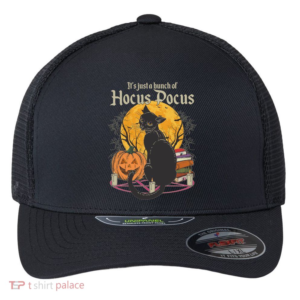 Halloween It's Just A Bunch Of Hocus Pocus Flexfit Unipanel Trucker Cap