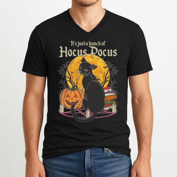 Halloween It's Just A Bunch Of Hocus Pocus V-Neck T-Shirt
