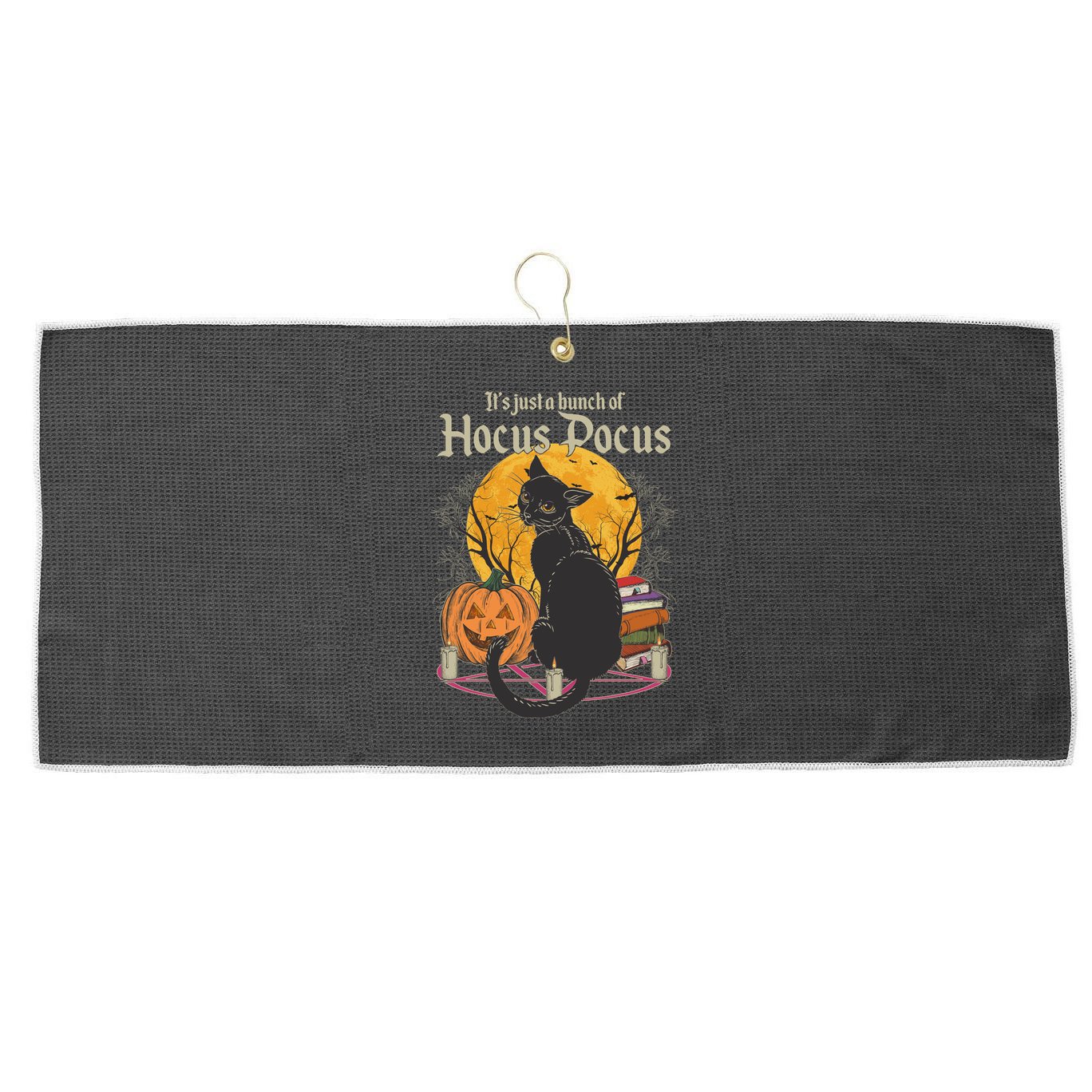 Halloween It's Just A Bunch Of Hocus Pocus Large Microfiber Waffle Golf Towel