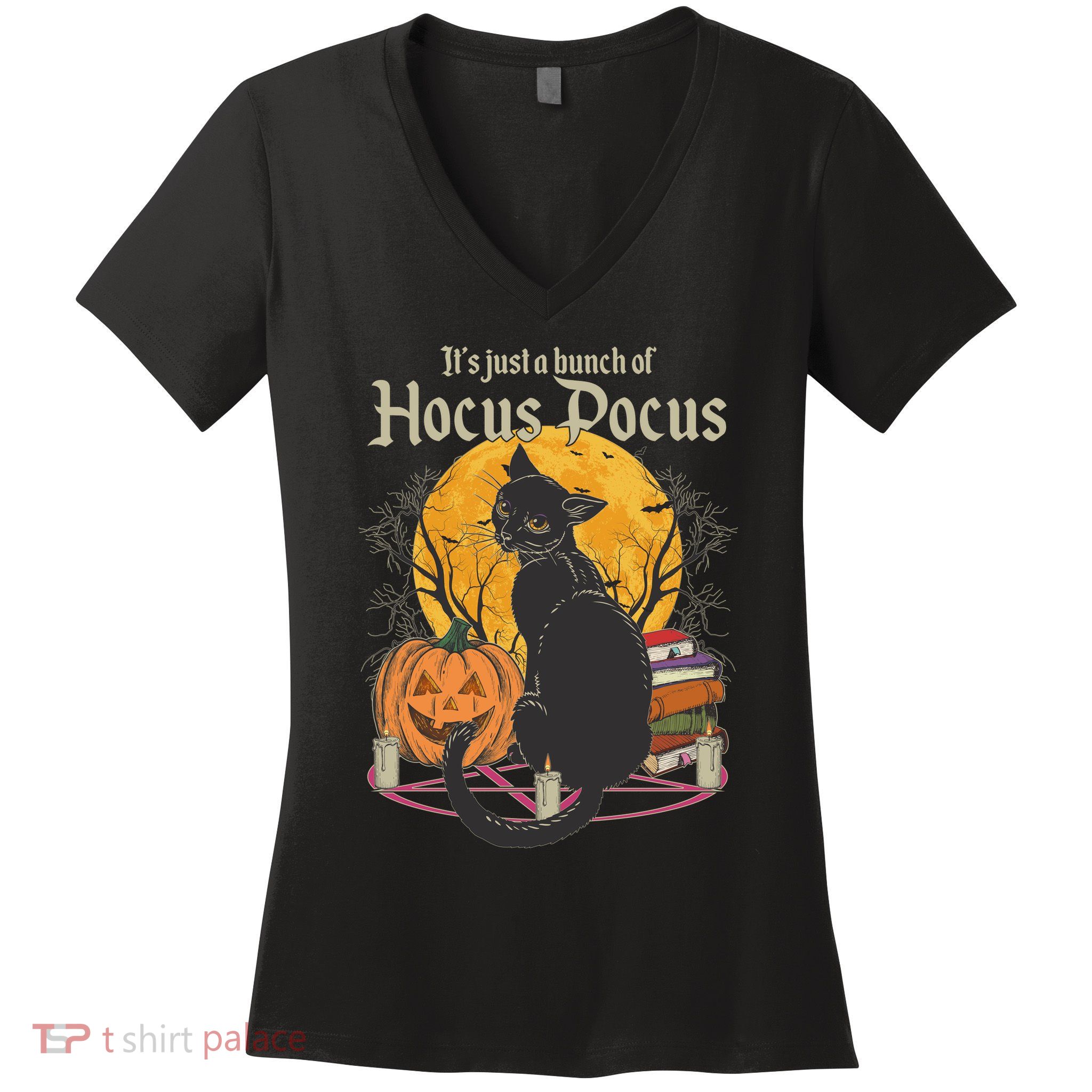Halloween It's Just A Bunch Of Hocus Pocus Women's V-Neck T-Shirt