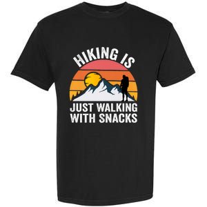 Hiking Is Just Walking With Snacks Hiking Humor Funny Saying Premium Garment-Dyed Heavyweight T-Shirt