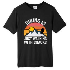 Hiking Is Just Walking With Snacks Hiking Humor Funny Saying Premium Tall Fusion ChromaSoft Performance T-Shirt