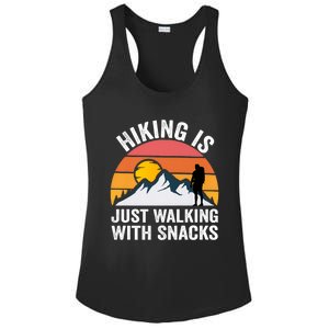 Hiking Is Just Walking With Snacks Hiking Humor Funny Saying Premium Ladies PosiCharge Competitor Racerback Tank