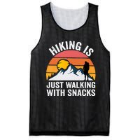 Hiking Is Just Walking With Snacks Hiking Humor Funny Saying Premium Mesh Reversible Basketball Jersey Tank