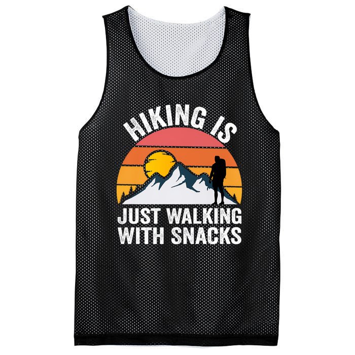 Hiking Is Just Walking With Snacks Hiking Humor Funny Saying Premium Mesh Reversible Basketball Jersey Tank