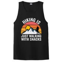 Hiking Is Just Walking With Snacks Hiking Humor Funny Saying Premium PosiCharge Competitor Tank