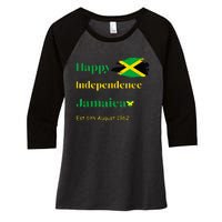 Happy Independence Jamaica Day Jamaican Flag 1962 Women's Tri-Blend 3/4-Sleeve Raglan Shirt