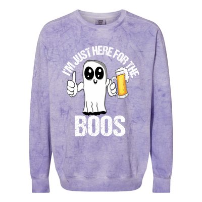 Halloween Im Just Here For The Boos Beer Ing Cool Gift Colorblast Crewneck Sweatshirt