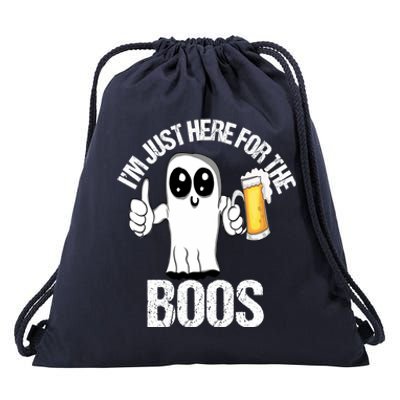 Halloween Im Just Here For The Boos Beer Ing Cool Gift Drawstring Bag