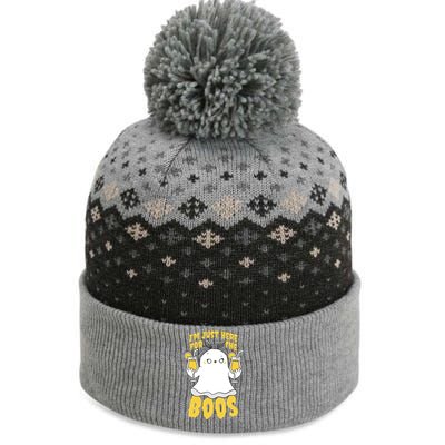 Halloween Im Just Here For The Boos Funny Cool Gift The Baniff Cuffed Pom Beanie