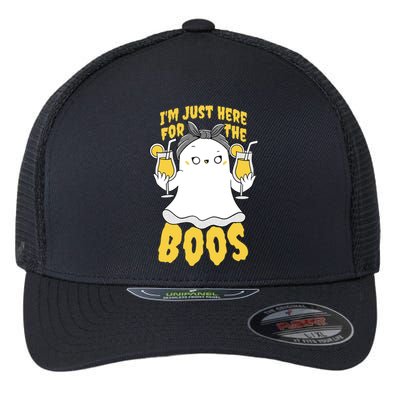 Halloween Im Just Here For The Boos Funny Cool Gift Flexfit Unipanel Trucker Cap