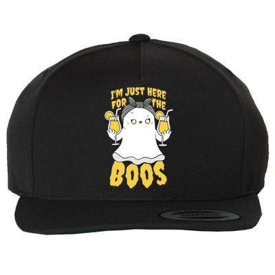 Halloween Im Just Here For The Boos Funny Cool Gift Wool Snapback Cap