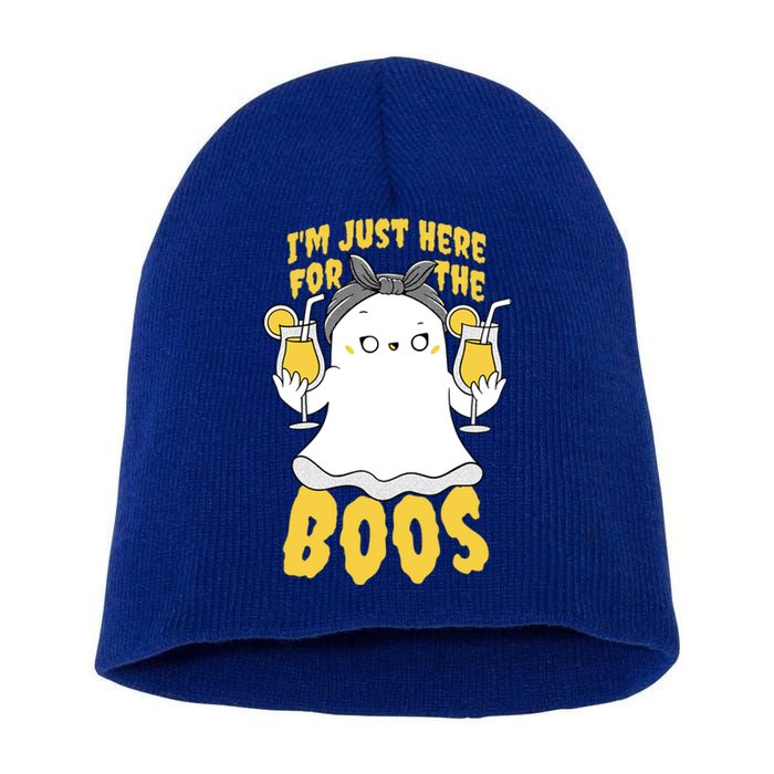 Halloween Im Just Here For The Boos Funny Cool Gift Short Acrylic Beanie