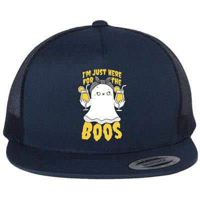 Halloween Im Just Here For The Boos Funny Cool Gift Flat Bill Trucker Hat