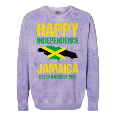 Happy Independence Jamaica Est 6th August 1962 Jamaican Colorblast Crewneck Sweatshirt