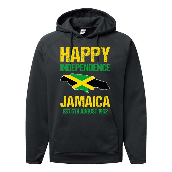 Happy Independence Jamaica Est 6th August 1962 Jamaican Performance Fleece Hoodie