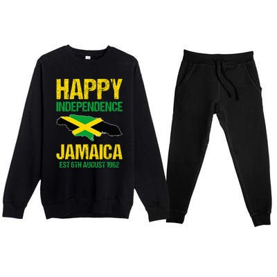 Happy Independence Jamaica Est 6th August 1962 Jamaican Premium Crewneck Sweatsuit Set