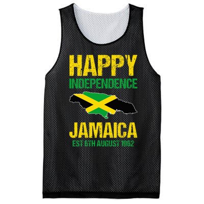 Happy Independence Jamaica Est 6th August 1962 Jamaican Mesh Reversible Basketball Jersey Tank